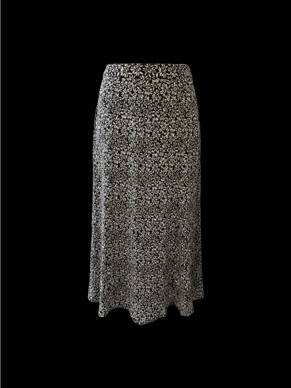 California Krush Vintage Black and Gold Leaf Maxi Skirt